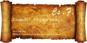 Csapó Friderika névjegykártya